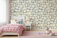 Stone inspired wallpaper in soft blue