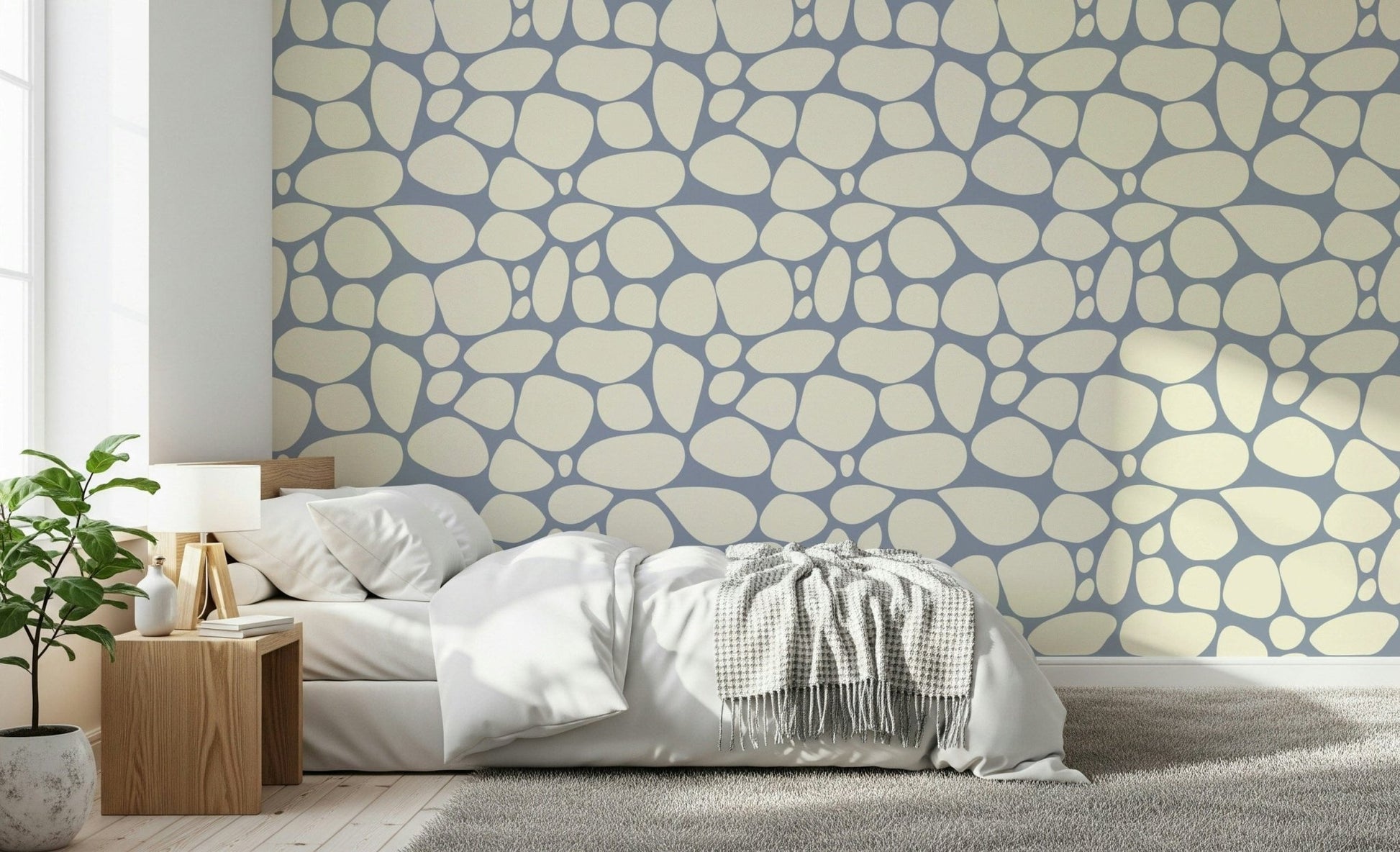 Modern river stones wallpaper design