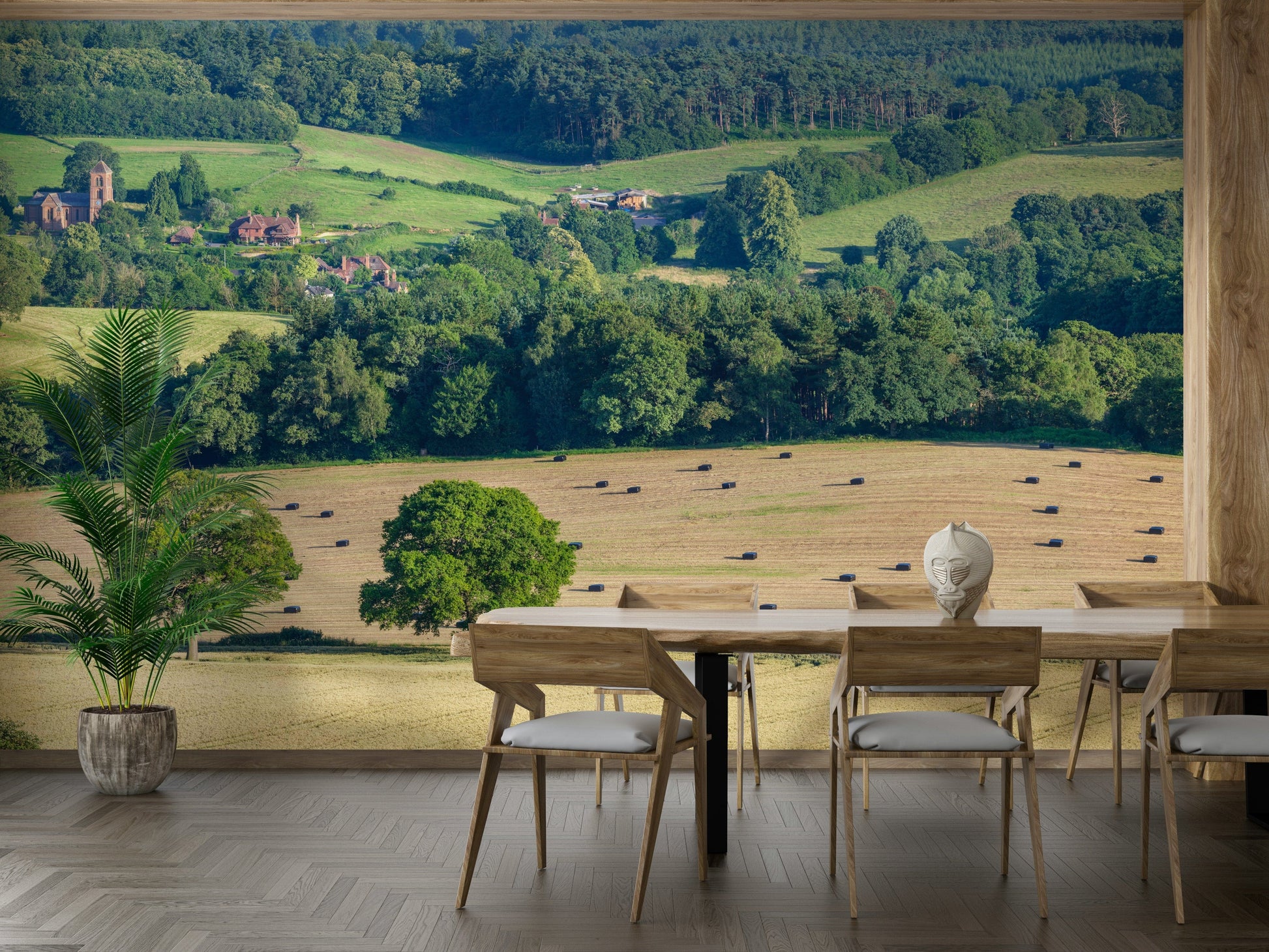 An artistic nature inspired mural for home decor.

