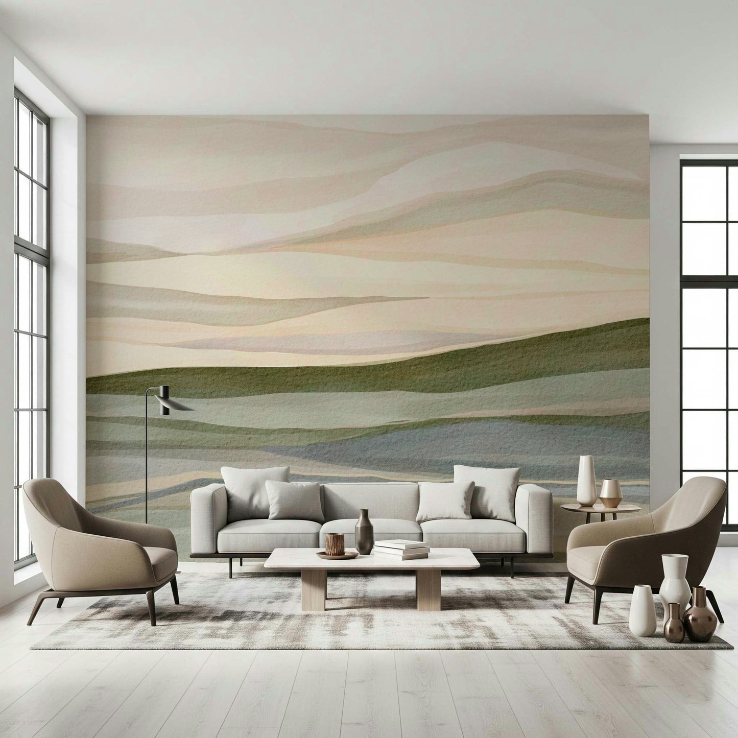 Rolling Horizon decor element presenting smooth transitions from sky to earth tones.