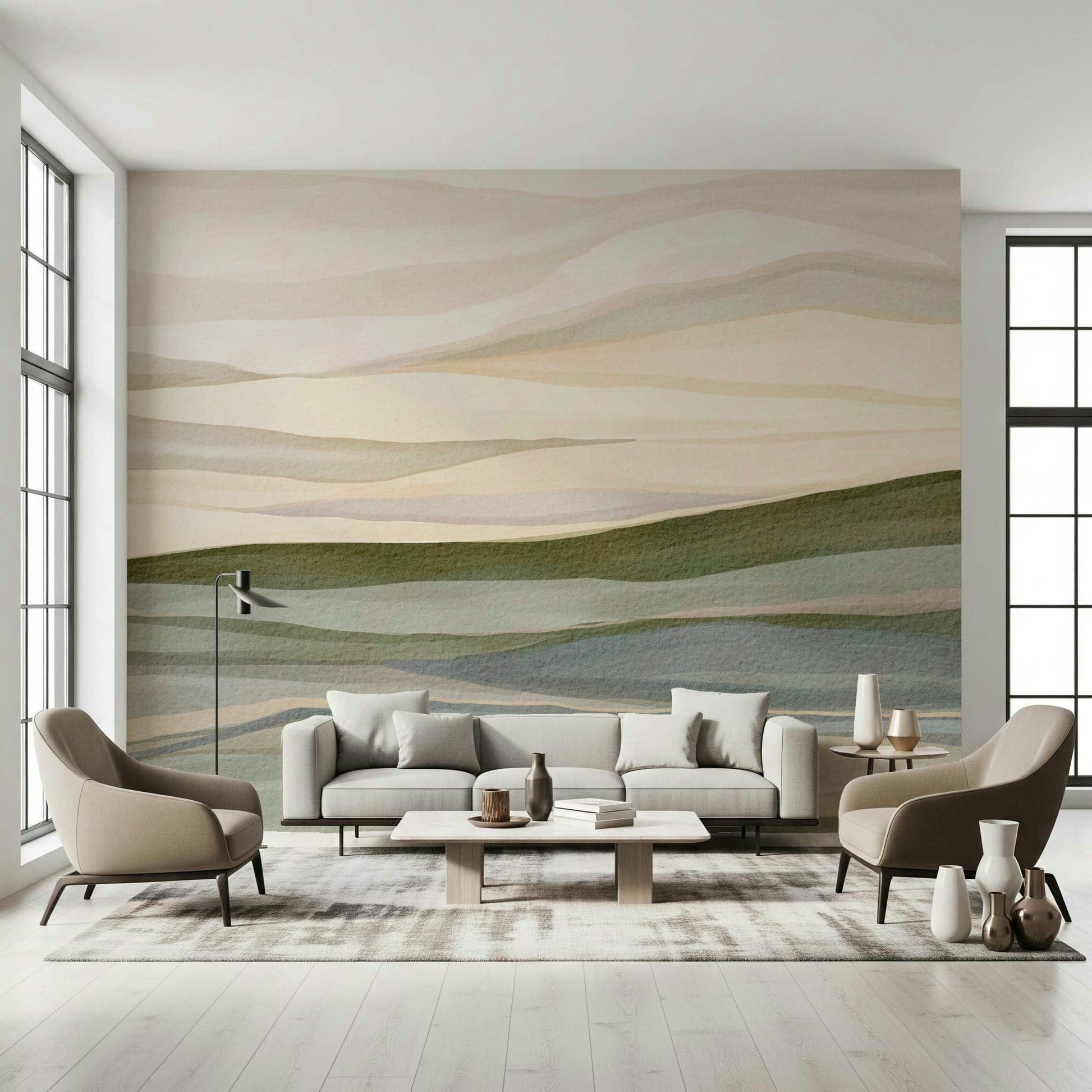 Rolling Horizon decor element presenting smooth transitions from sky to earth tones.