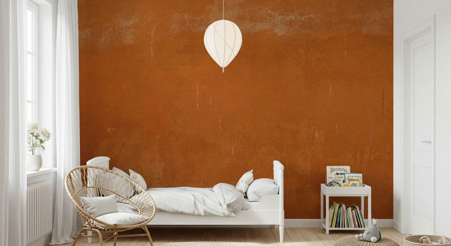 Textured Roman Sall wall mural in bold Mediterranean orange