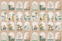 Traditional archway wall mural for a refined master bedroom home décor project.