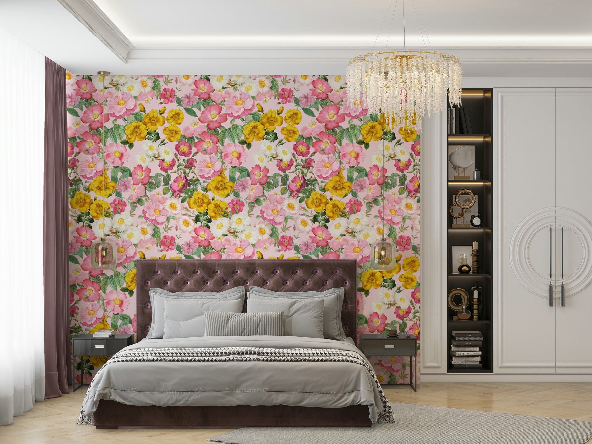 Elegant rose garden design for bedrooms

