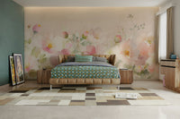 Durable romantic flower wallpaper

