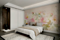 Cream and peach rose wallpaper

