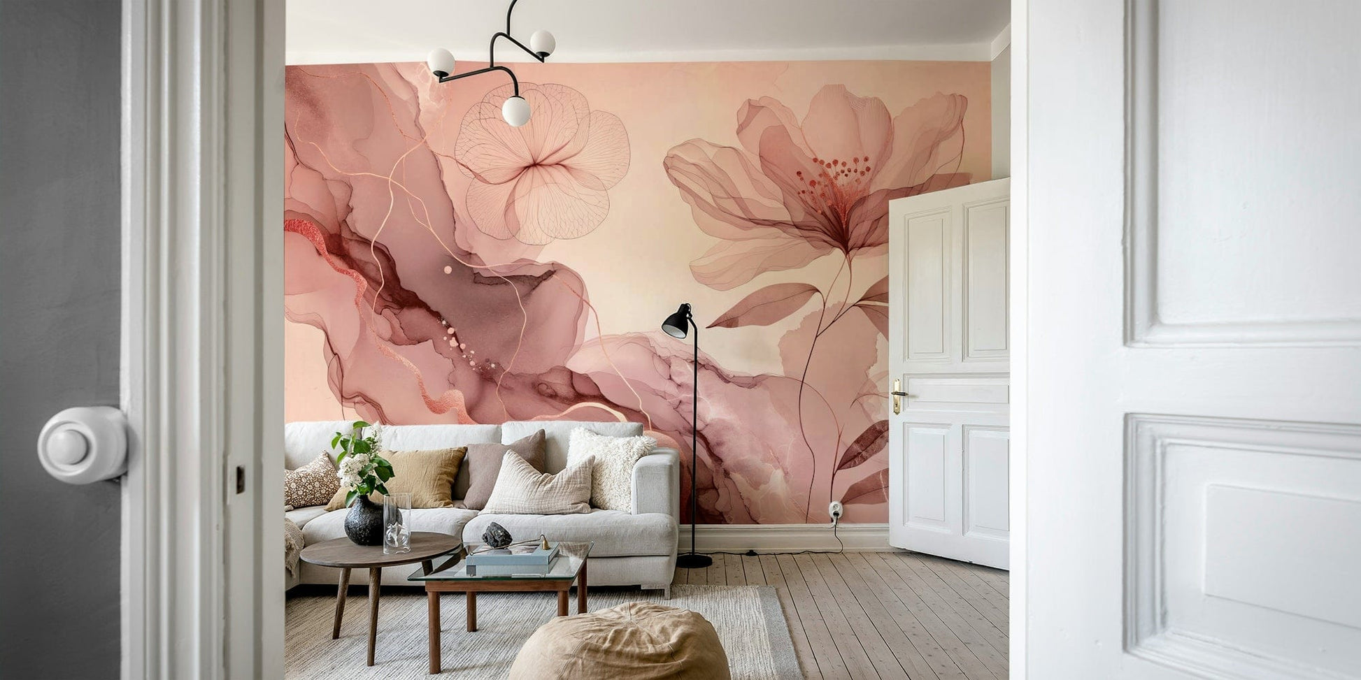 A dreamy garden decor with a rose gold accent.