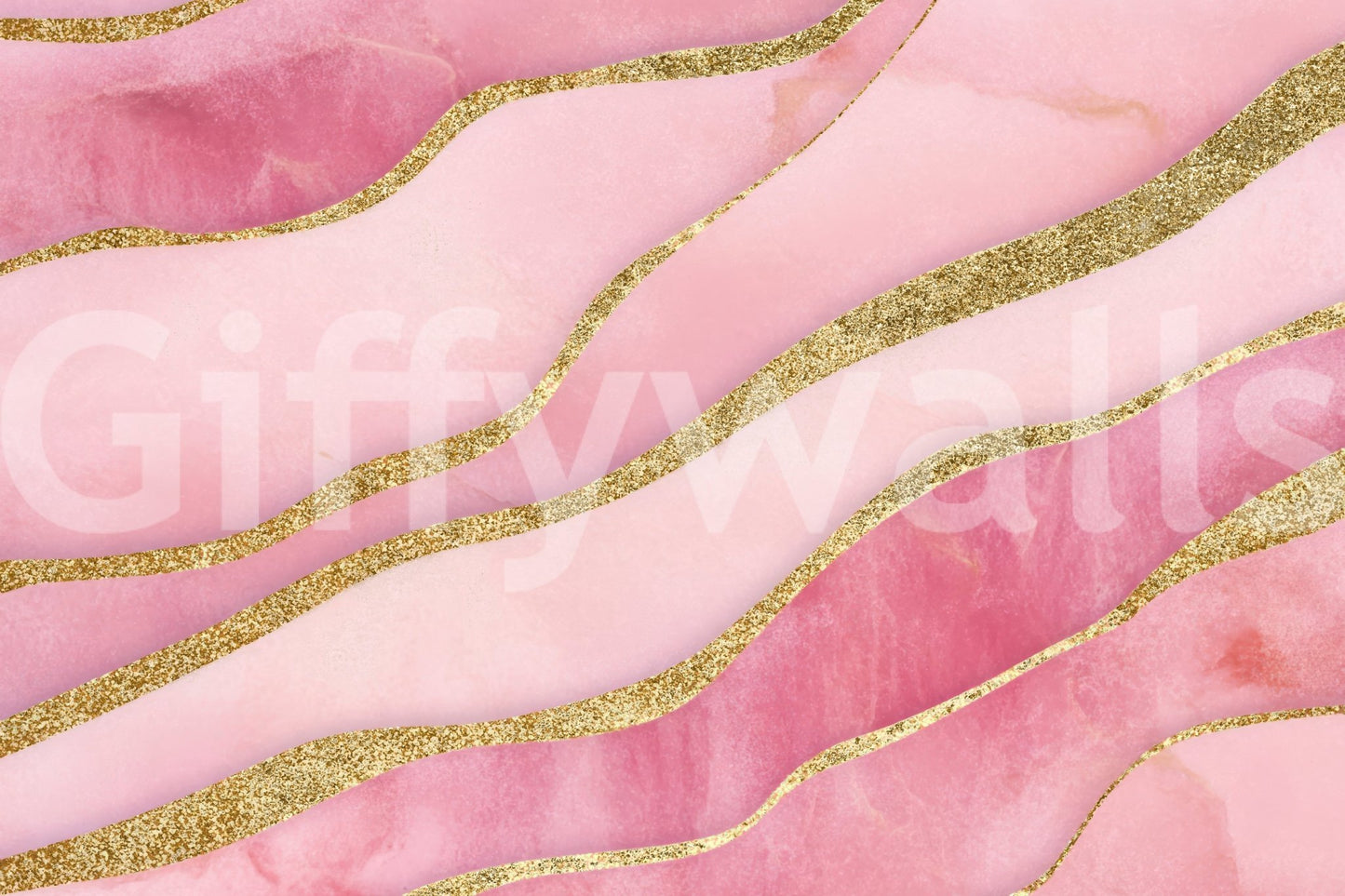 Subtle rose quartz swirl mural in modern space

