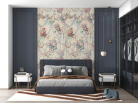 French Ribbon Rose Serenade Chinoiserie toile design shabby chic.