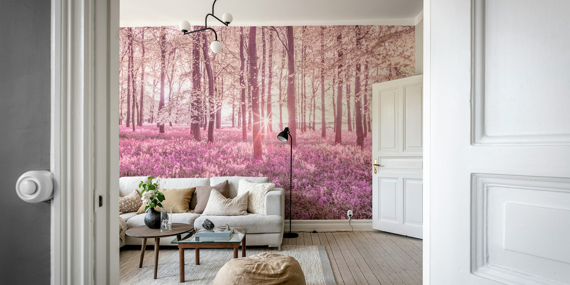 The room feels calm and serene due to the beautiful scene.

