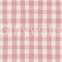 Delicate light-pink gingham wallpaper featuring a balanced check pattern.