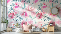 The mural has a soft, graceful feel.


