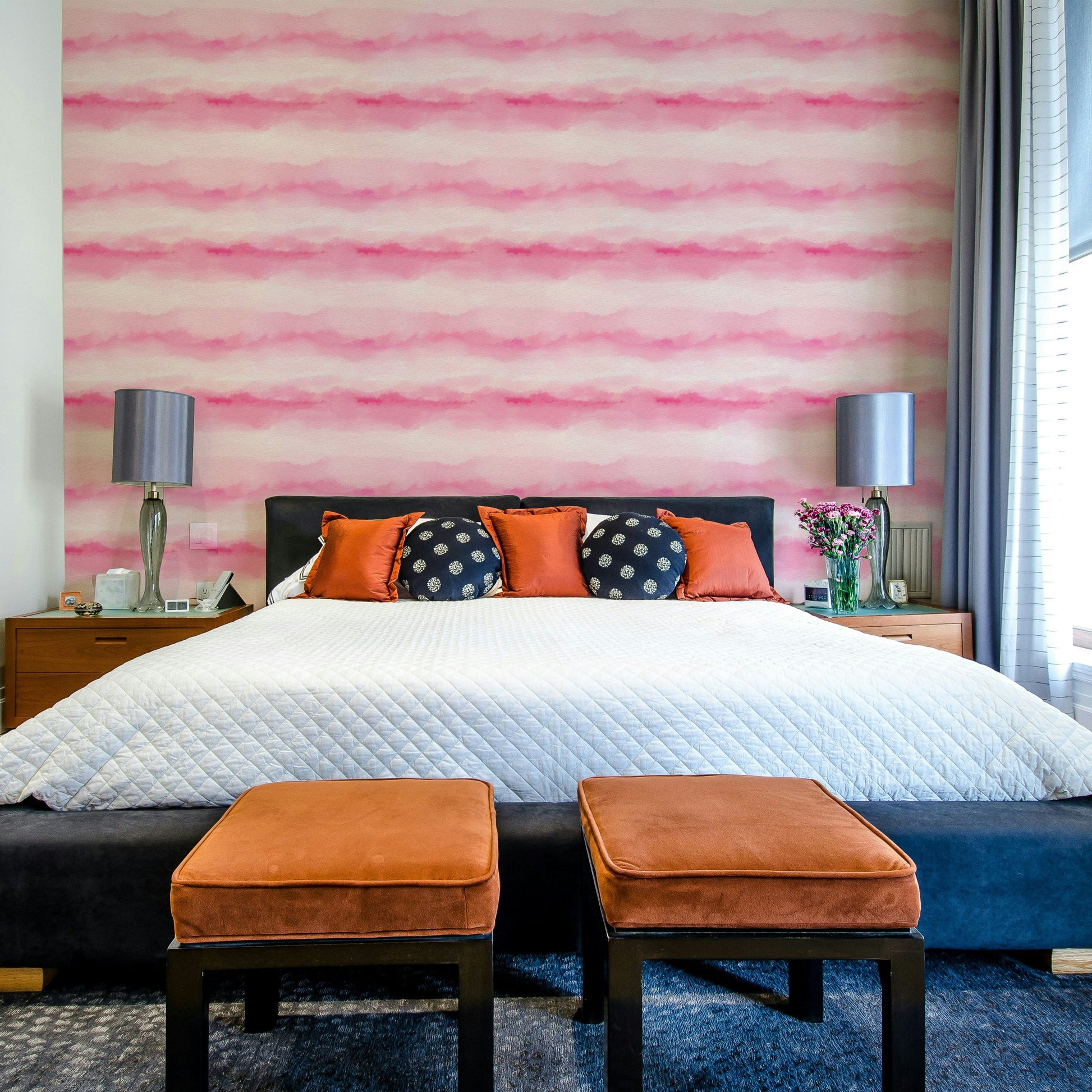 Rosy Wash Watercolor lovely mural wallpaper

