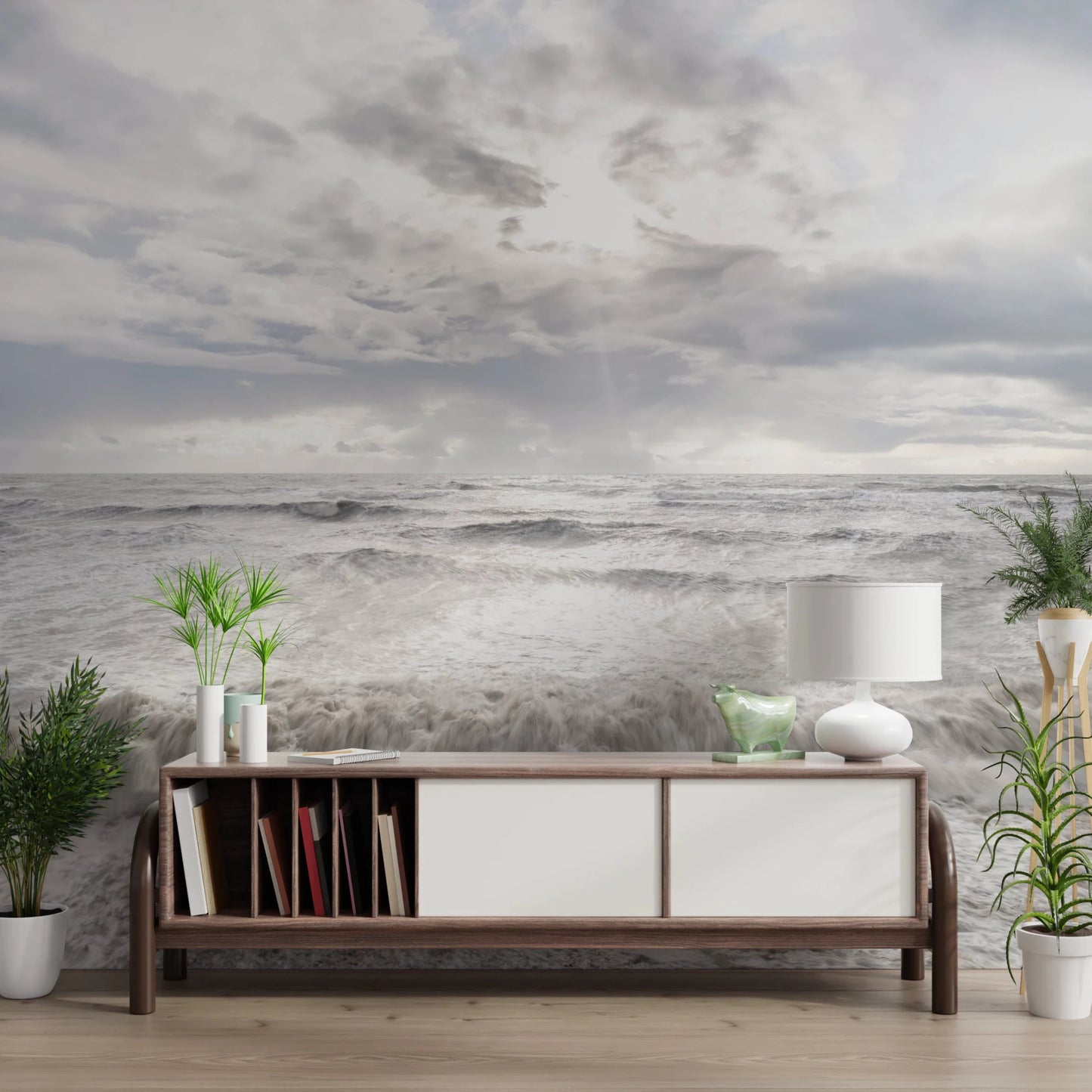Rough Stormy Sea Wall Mural