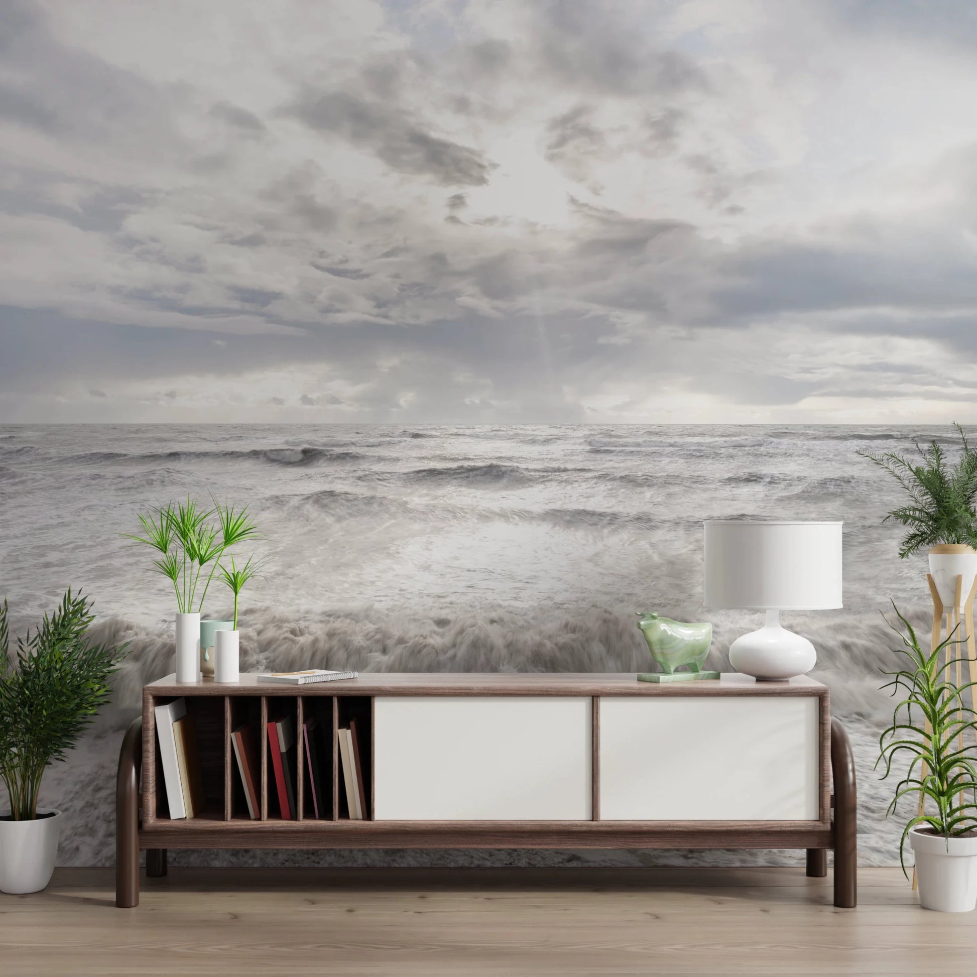 Rough Stormy Sea Wall Mural