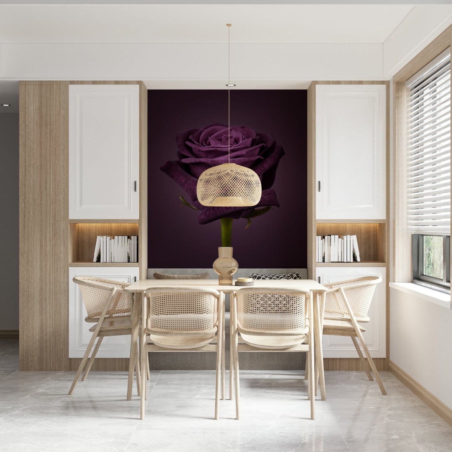 Detailed view of the intricate gold and cream patterns on the Royal Beauty Wall Mural.