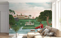 Traditional palace garden Royal Garden Serenity wall mural design
