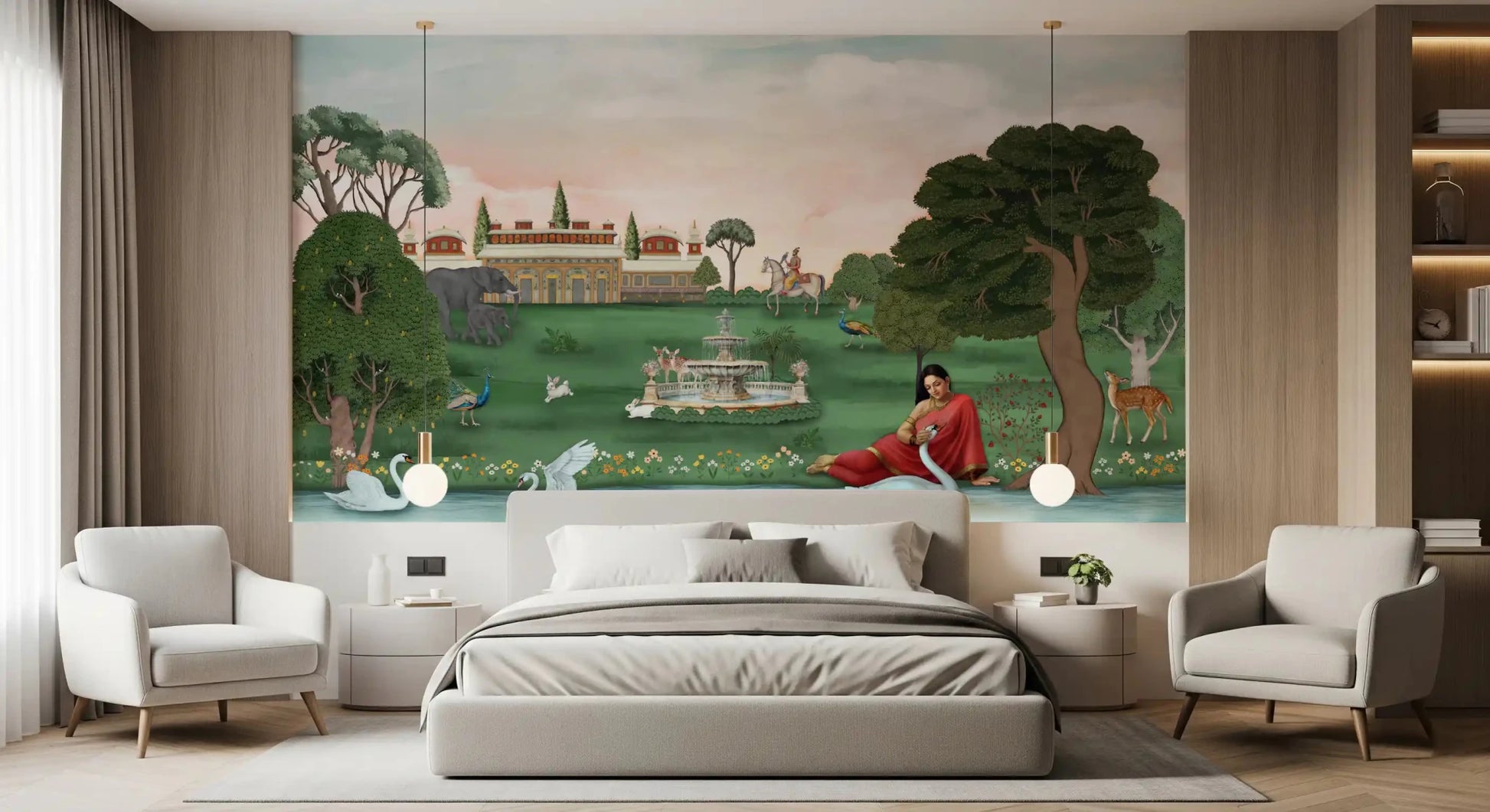 Indian royal garden landscape Royal Garden Serenity wall mural