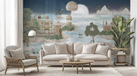 Fantasy night wallpaper mural with dreamy scenery
