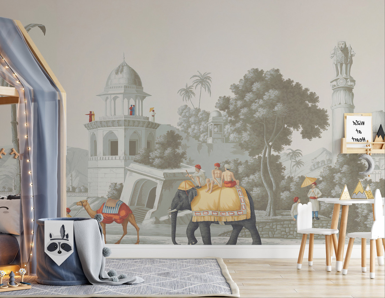 Regal elephant in forest wall mural art
