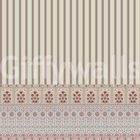 Premium matte finish mural with vintage-inspired floral columns.