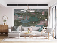 Hallway Royal Wilderness Tapestry wall mural with palace scenery