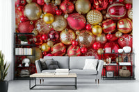 Rich red wallpaper creating depth and warmth

