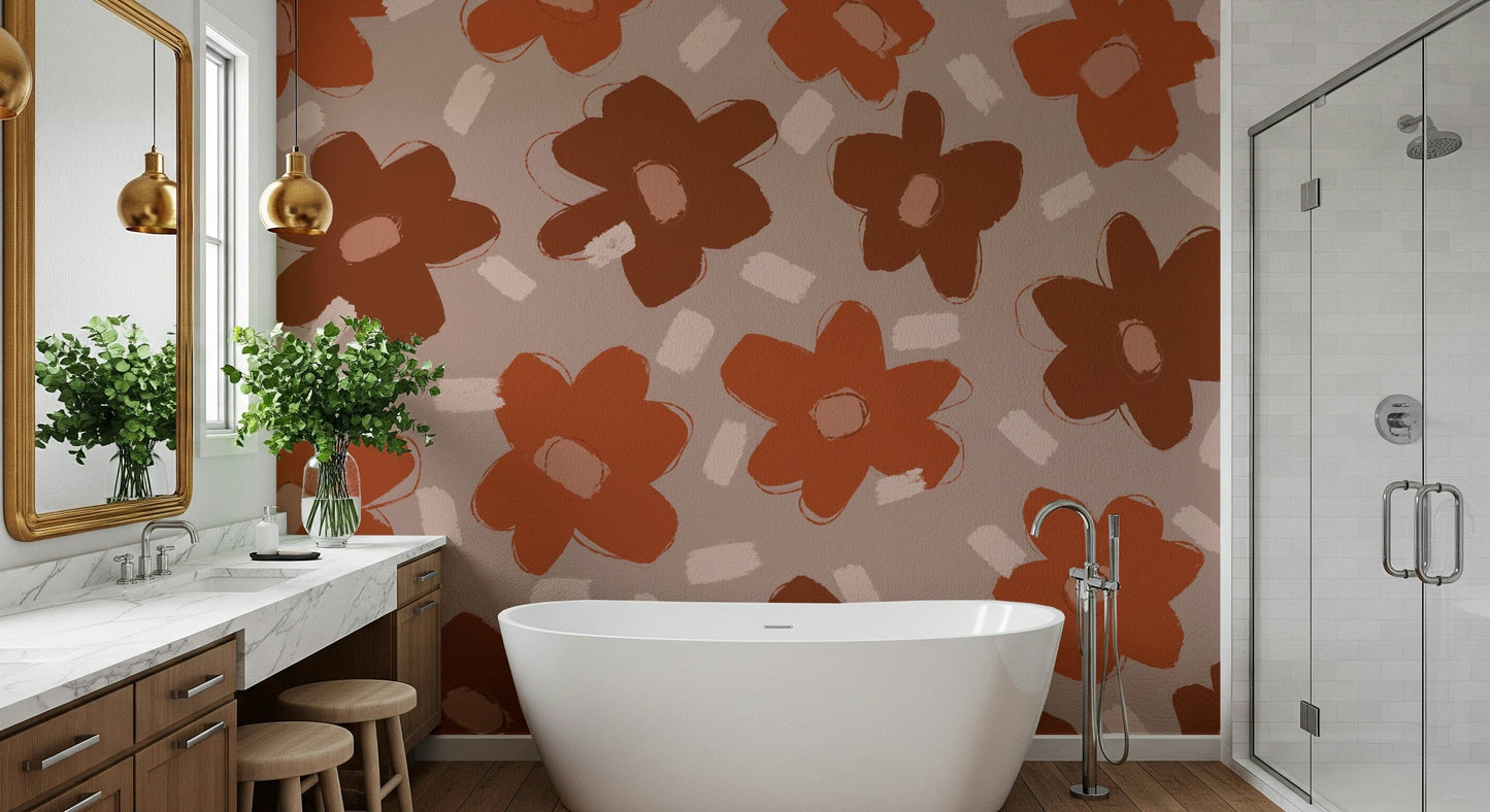 An artistic nature inspired mural for home decor.

