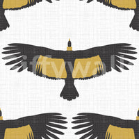 White wall decor with Andean condors in motion

