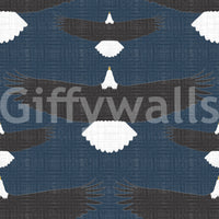 Rustic Americana bald eagle wallpaper in blue

