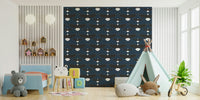 Blue wallpaper with nature-inspired eagle imagery

