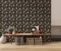 Rustic Bloom Small white oil painted flowers Wallpaper⁠