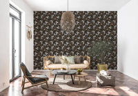 Rustic Bloom Small white oil painted flowers Wallpaper⁠