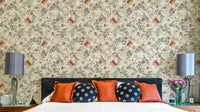 Rustic wallpaper with hand-drawn botanical leaves

