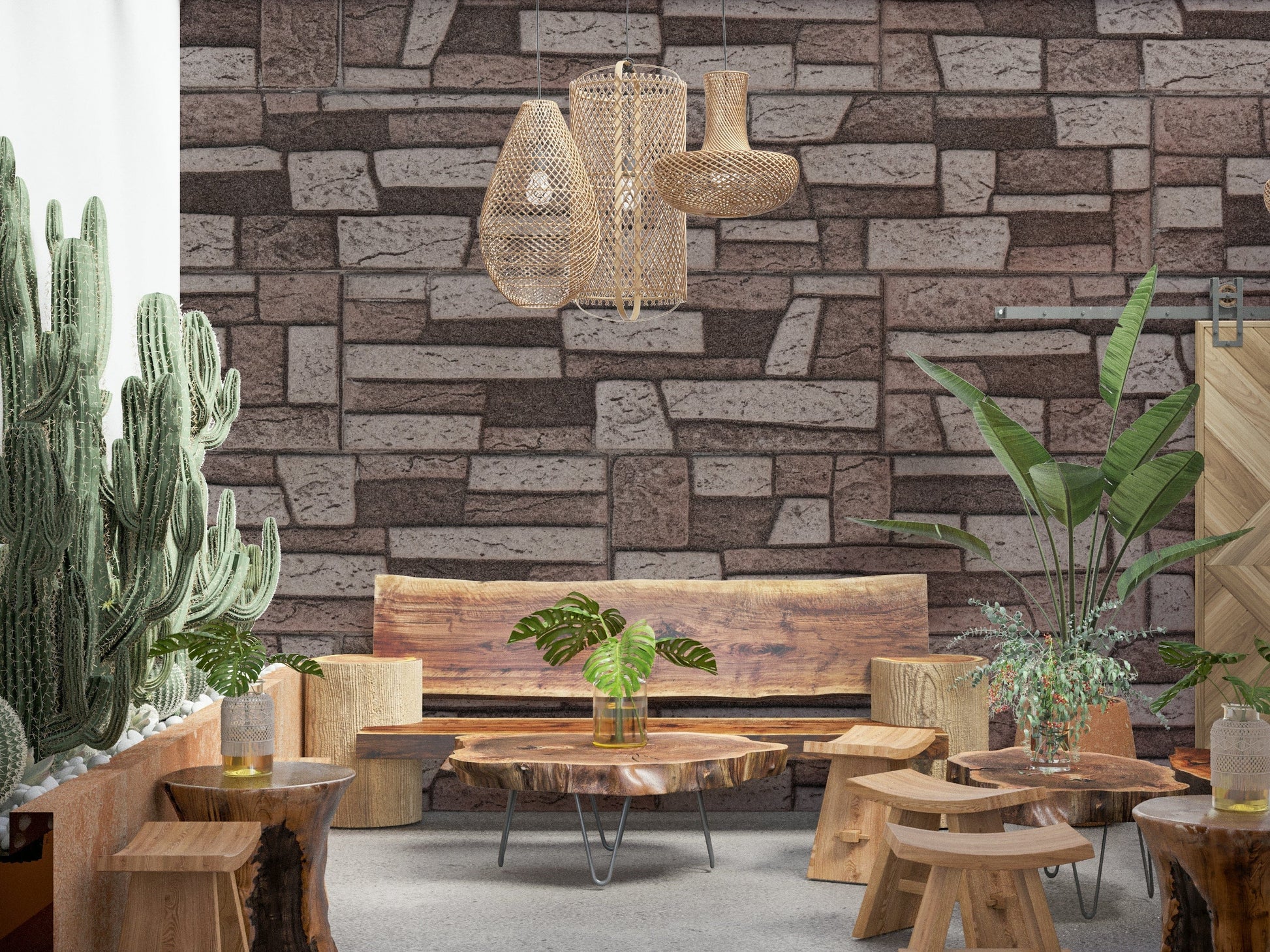 Wall art showcasing vintage-style rustic brick patterns