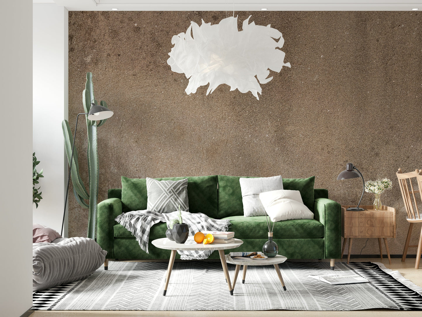 Natural textures in brown and beige hues, decorative wall mural