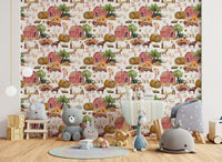 Farmer and wagon Farm Life Watercolor wall paper background.