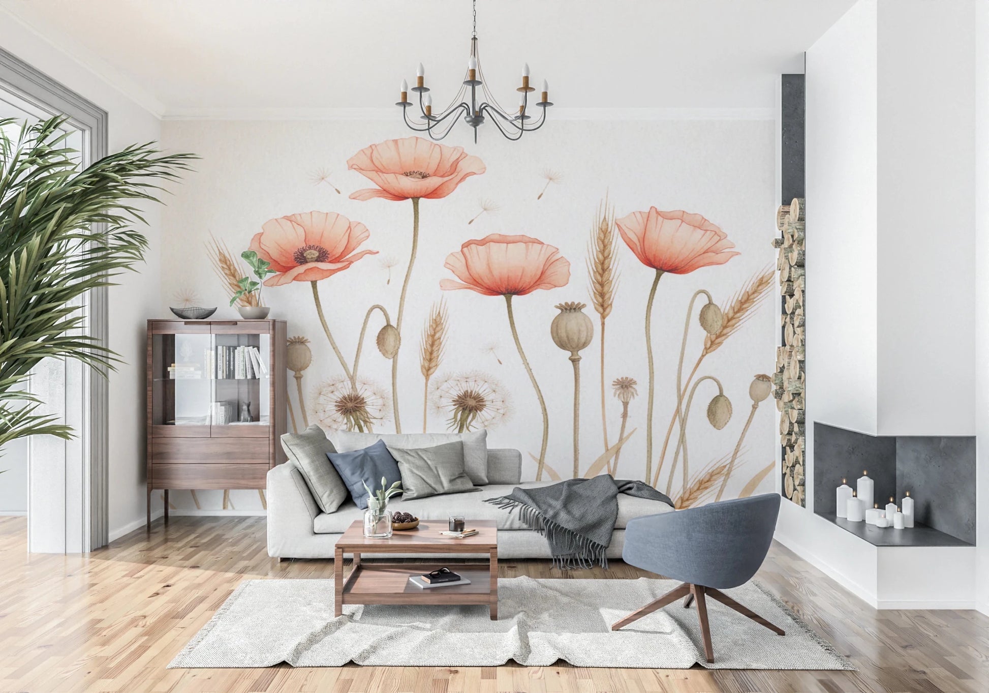 Rustic Floral Haven Wall Mural