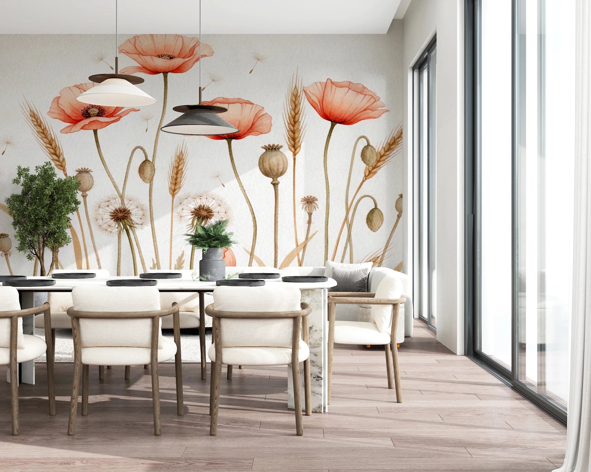 Rustic Floral Haven Wall Mural