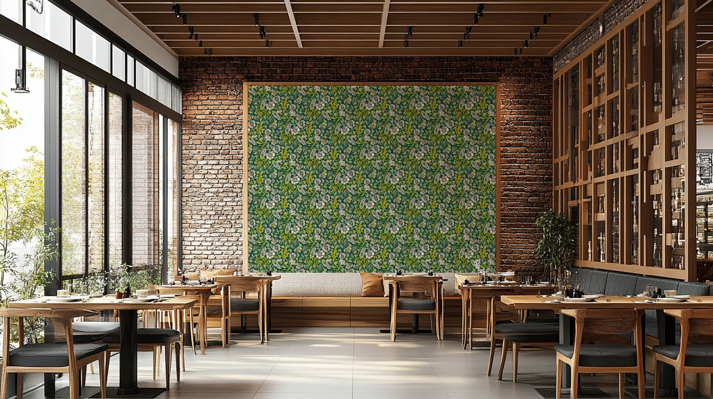 Rustic flower mural for walls


