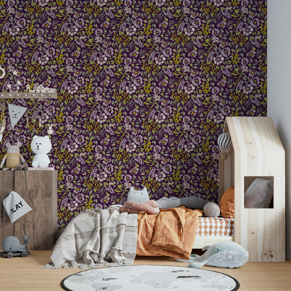 Deep tone tapestry wall mural


