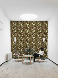 A graceful subtle bloom wall mural in soft, elegant tones.

