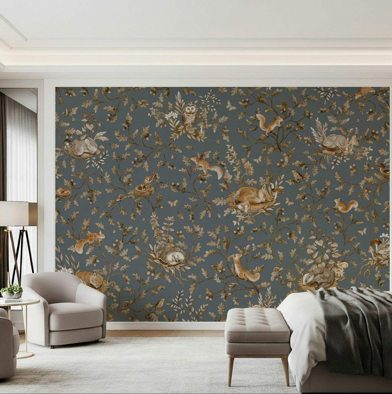 Rustic Forest Motif Wall Mural