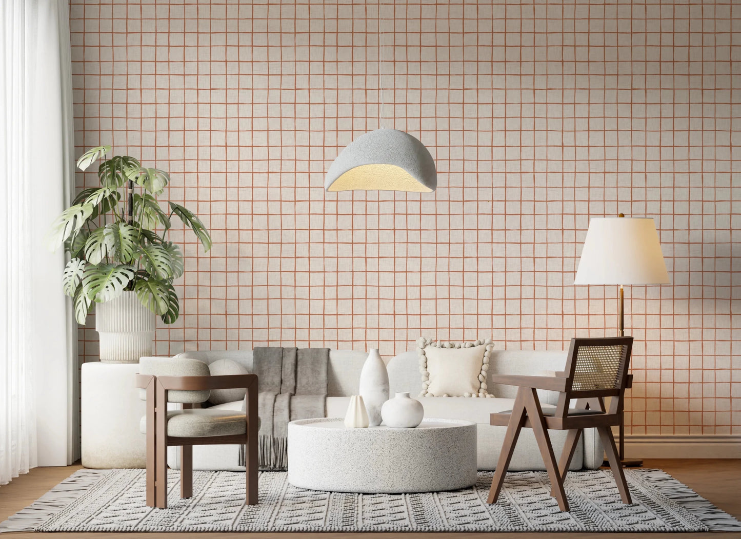Rustic Grid Design Wallpaper⁠