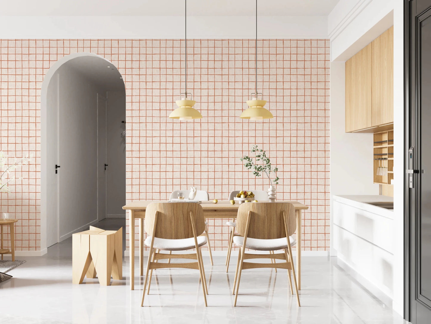 Rustic Grid Design Wallpaper⁠