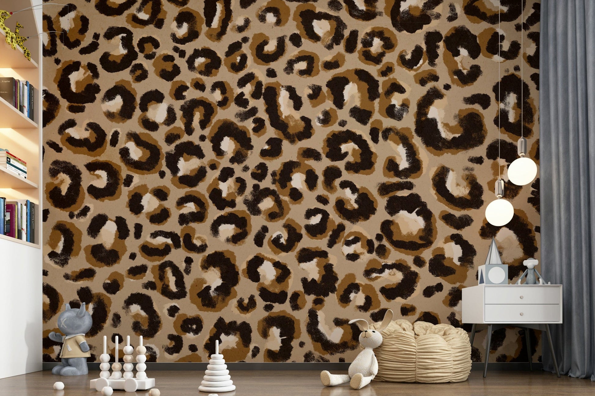 A beautiful modern art wall mural of an animal print.