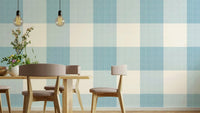 Light blue buffalo plaid wallpaper design

