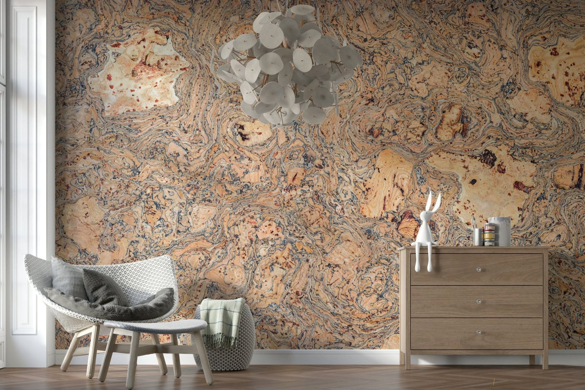 The Rustic Natural Cork Pattern, a unique, organic, and earthy wall covering.