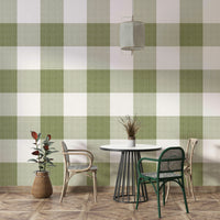 Classic buffalo plaid in earthy olive tones

