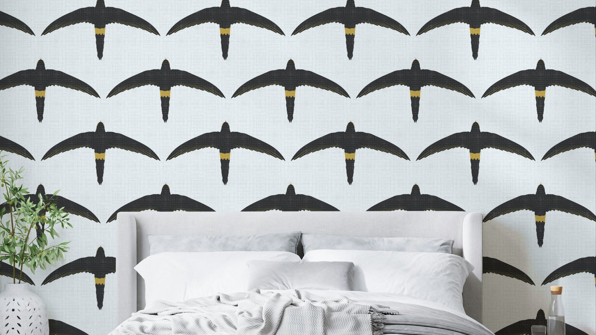 Nature-inspired wallpaper featuring flying birds

